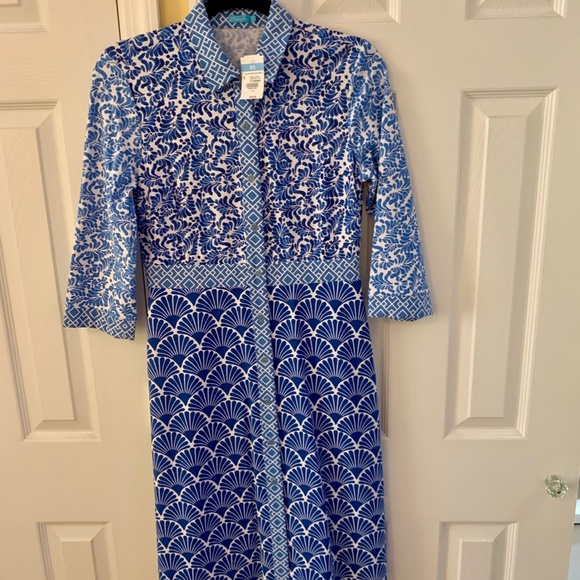 J. McLaughlin Dresses & Skirts - NWT J. McLaughlin Blue&White Kailyn Dress Size Small